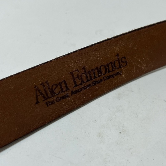 Allen Edmonds Size 42 Made in USA Cobbler Leather Soft Black Belt Brass Buckle - Picture 9 of 11